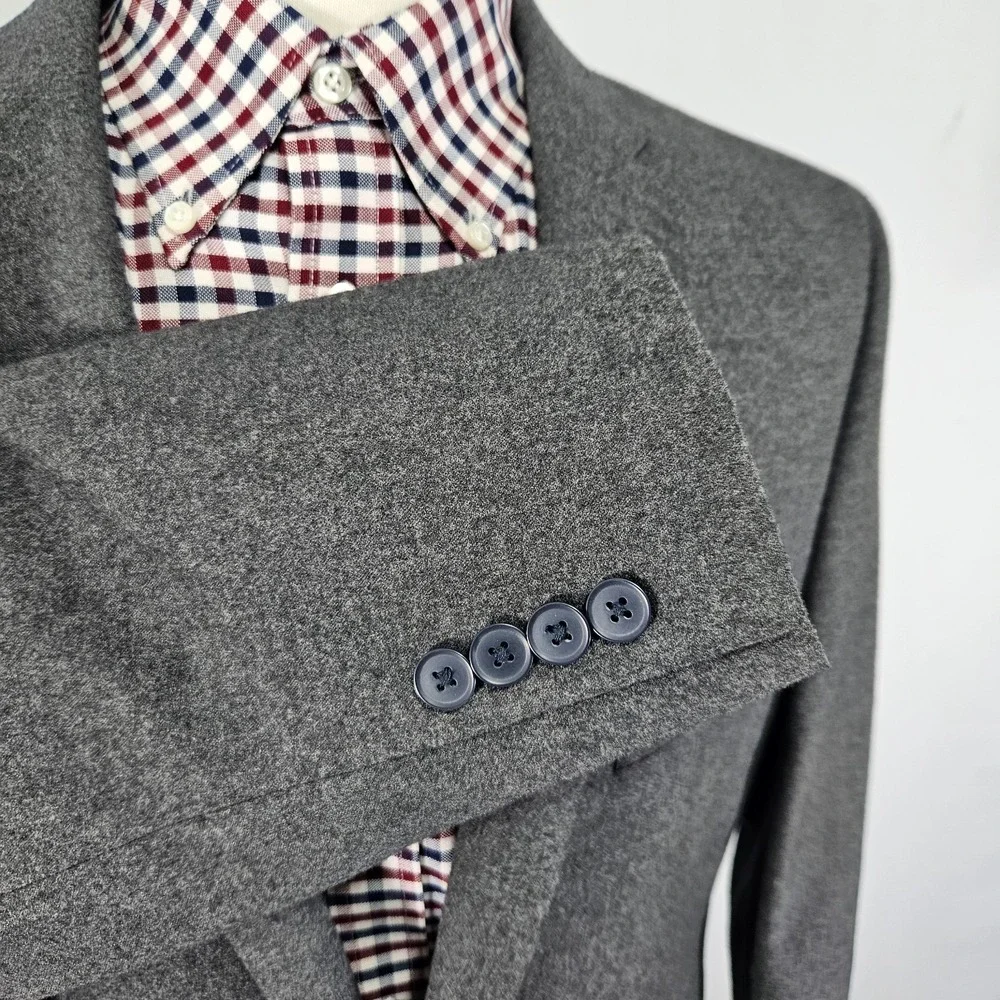 Michael Strahan Collection Men's‎ Sport Coat Blazer Two Button Gray Flannel 46R